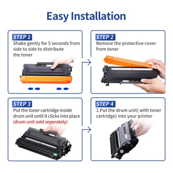 MCYCOLOR Tn450 Toner Cartridge High Yield Replacement for Brother TN-450 TN420 Compatible with HL-2270DW HL-2280DW MFC-7360N MFC-7860DW DCP-7065DN Printer (4 Black)